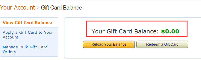 β鿴Ʒ Gift Card Balance